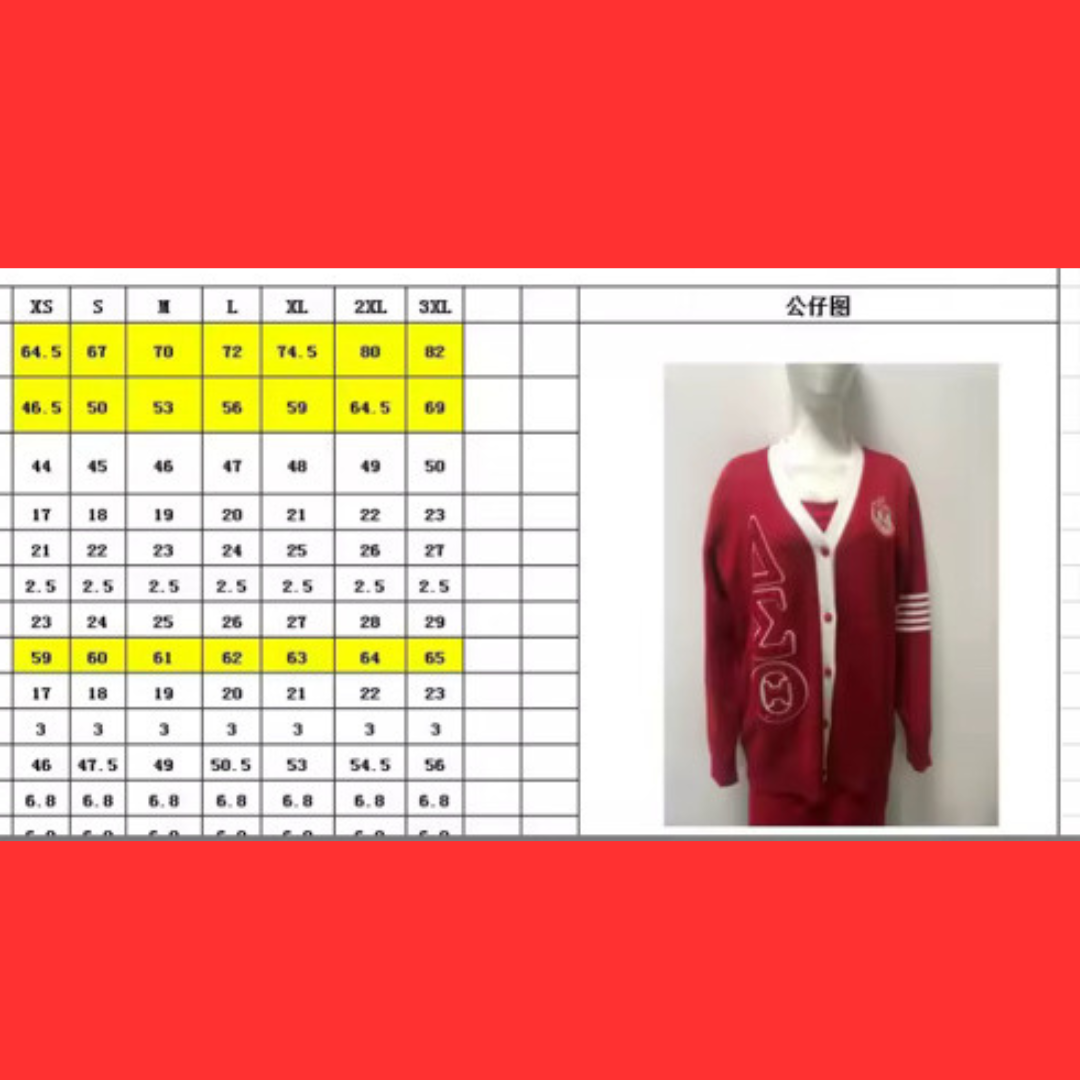 PRE-ORDER -Δ𝚺𝚯 - Delta Sigma Theta Sorority - Chenille Embroidered  Cardigan Sweater