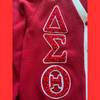 PRE-ORDER -Δ𝚺𝚯 - Delta Sigma Theta Sorority - Red Chenille EmbroideredCardigan Sweater