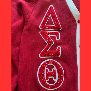 PRE-ORDER -Δ𝚺𝚯 - Delta Sigma Theta Sorority - Chenille Embroidered  Cardigan Sweater