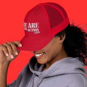 𝚫𝚺𝚯 - WE ARE  SOCIAL ACTION- Women's Embroidered Trucker Cap