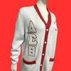 PRE- ORDER -𝚫𝚺𝚯 -Delta Sigma ThetaSorority- White Chenille Cardigan Sweater