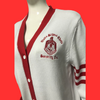 PRE- ORDER -𝚫𝚺𝚯 -Delta Sigma ThetaSorority- White Chenille Cardigan Sweater