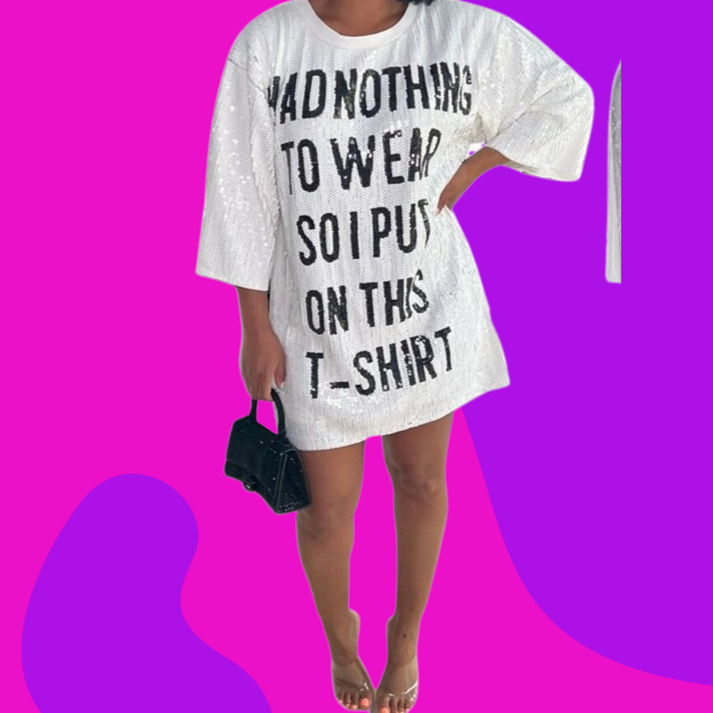 Hey Queen Tee - Women's Sequin Dress