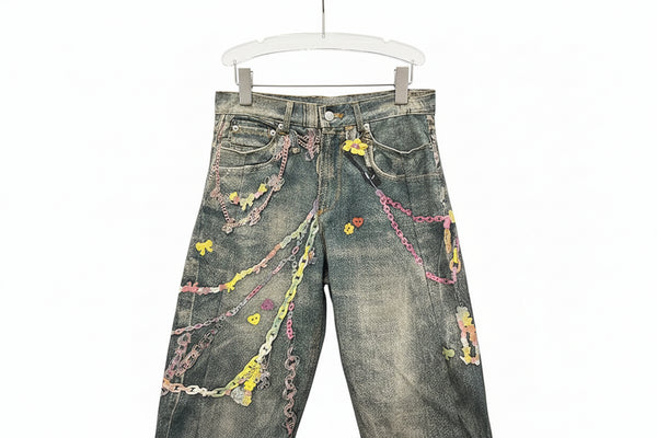 She Locked In -Color design Jeans