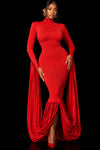 Afterglow - Stand-Collar Long-Sleeve Dress