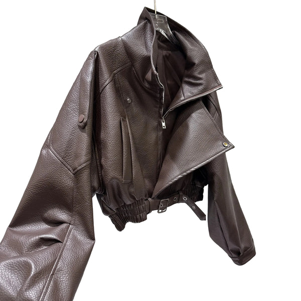On Her Terms - Faux-Leather Moto Jacket