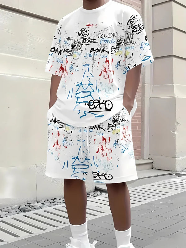Worthy Bros 3D Print Short Sleeve & Shorts Set