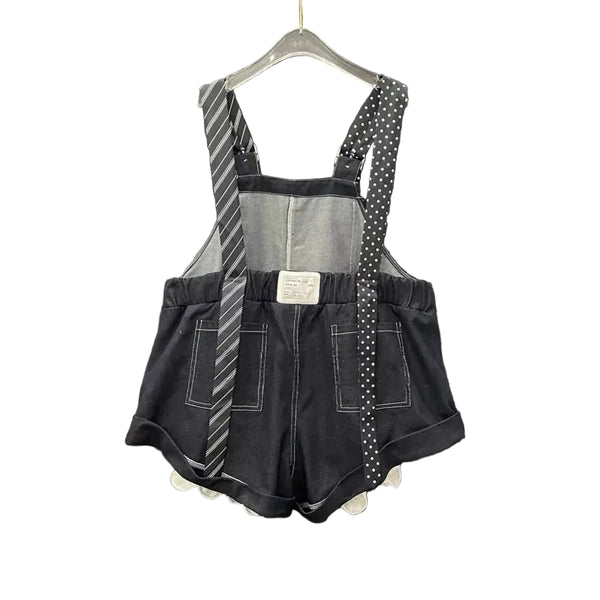Miss Tie the Look - Wide-Leg Suspender Shorts