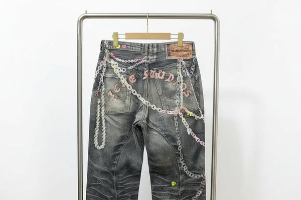 She Locked In -Color design Jeans