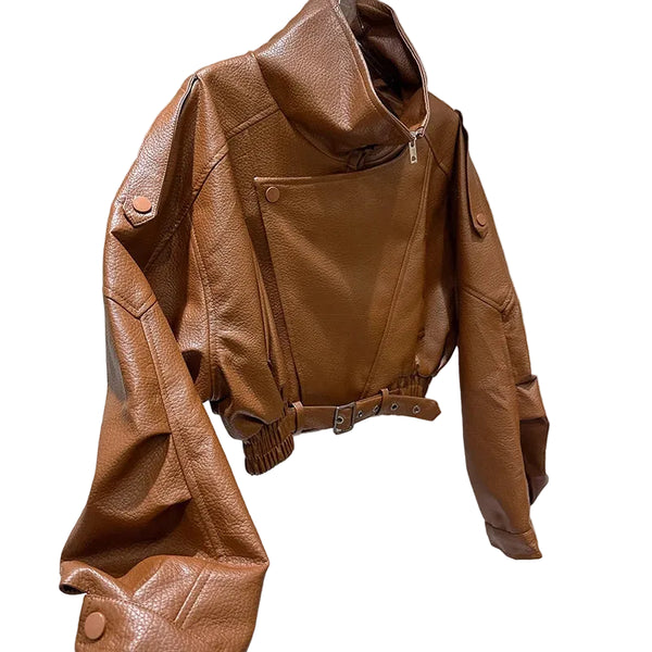 On Her Terms - Faux-Leather Moto Jacket