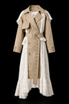 Open Story - Lace-Detail Trench Coat - FREE Shipping