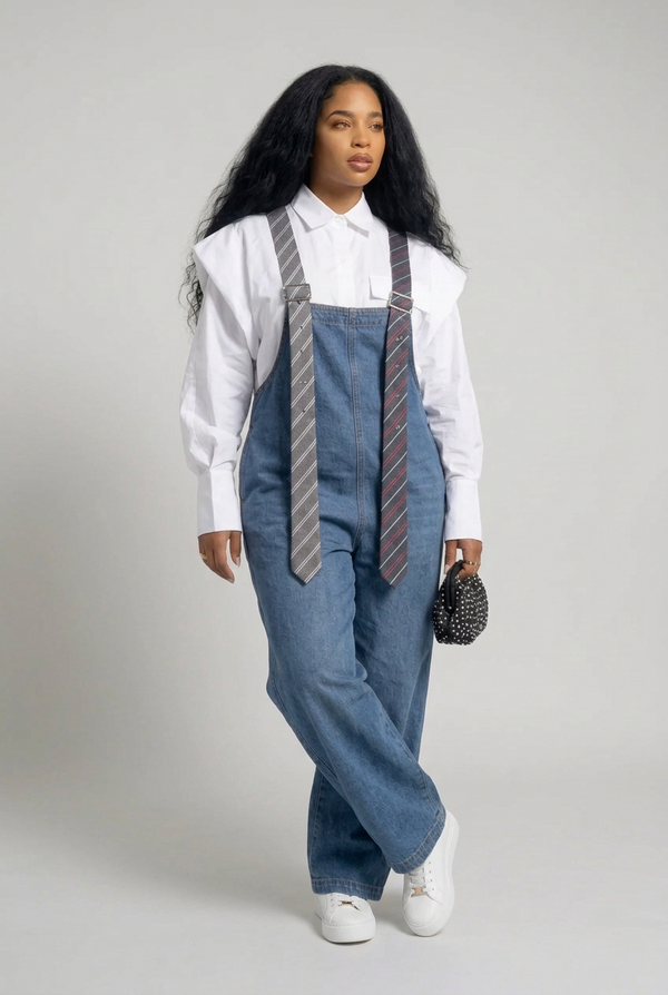 CHIC UNDER $50 -Denim Chic - Plaid Suspender Overalls (Copy)