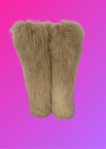 Miss Me Big Time - Women Tan Real Mogolian Fur Boots