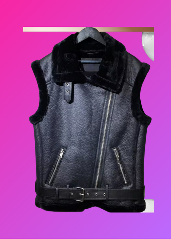 Miss Proper-Women's Faux Leather Fur Vest