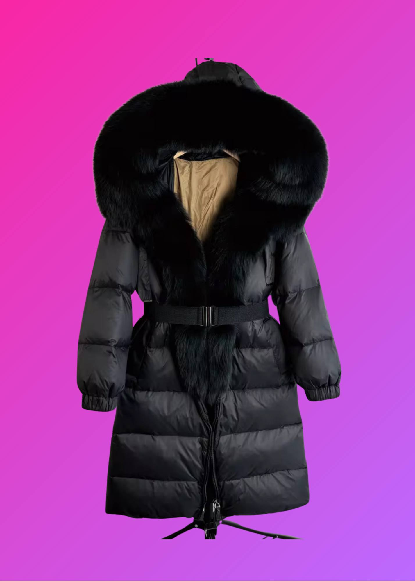 Big Burr Chic - Women Fur Parka Coat