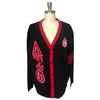 PRE-ORDER -Δ𝚺𝚯 - Delta Sigma Theta Sorority - Blk Chenille EmbroideredCardigan Sweater