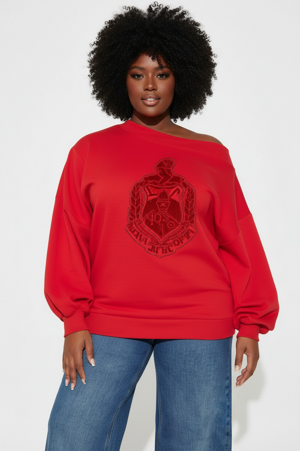 NEW DROP! 𝚫𝚺Θ Monochrome -Off the Shoulder Sweatshirt!