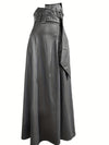 Miss Ellie -High-Waisted PU Leather Skirt
