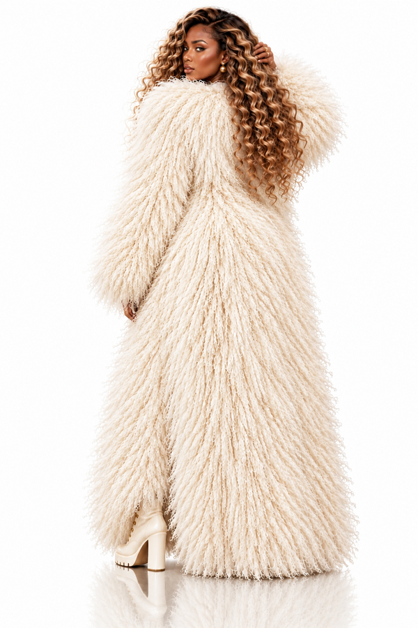 Heiresses - Women’s Faux Mongolian Coat - FREE Shipping