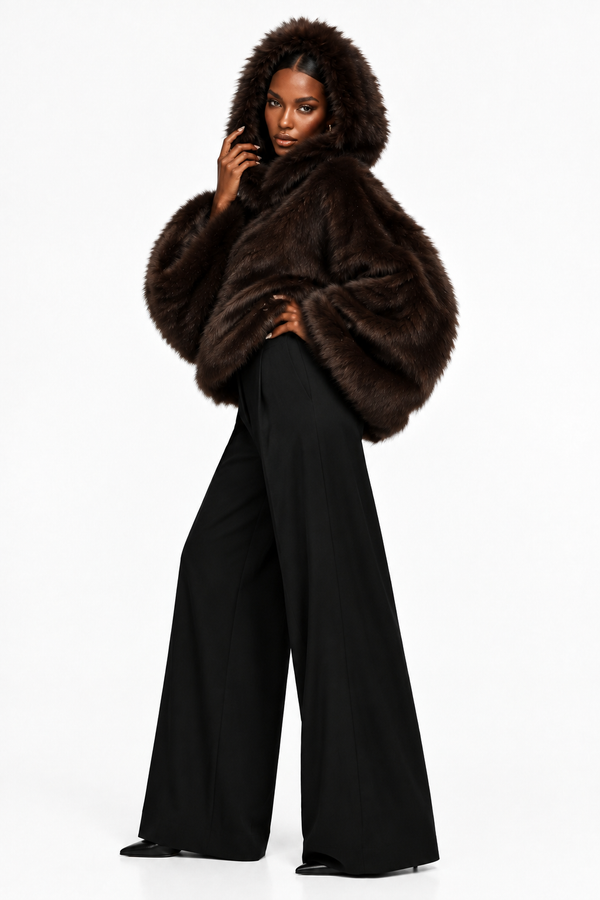 Cozy Era - Hooded Faux-Fur Coat - FREE Shipping