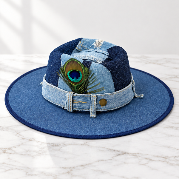 Never Basic- Denim Patch Fedora