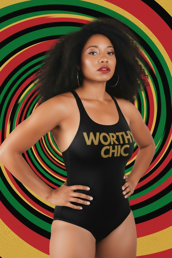 WORTHY CHIC - WOMEN'S METALLIC SWIMSUIT