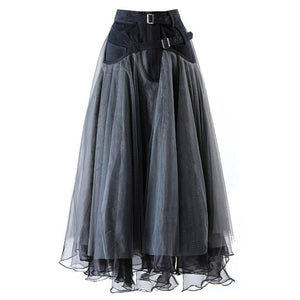 Miss Honesty -  Denim Mesh Skirt - Worthy Chic