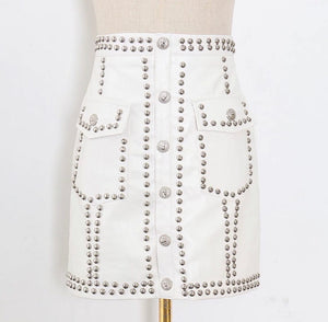 Rock CHIC - Vintage Studded PU skirt