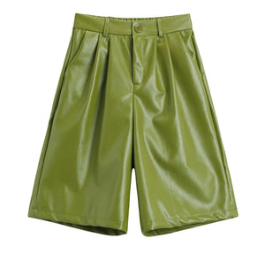 LIME ME Show You- Women's PU Leather Shorts