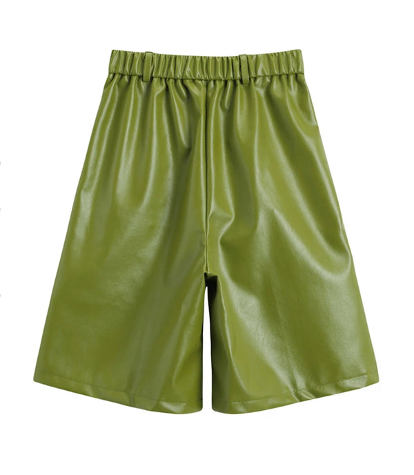 LIME ME Show You- Women's PU Leather Shorts