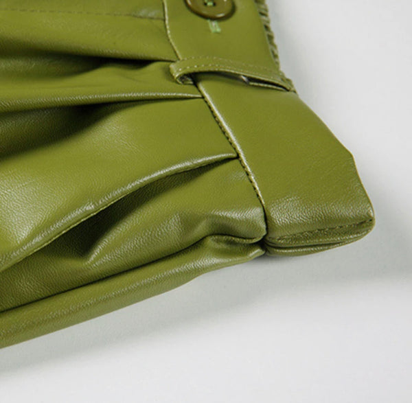 LIME ME Show You- Women's PU Leather Shorts