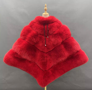 Miss Delta Fierce  - Fox Fur Large Poncho