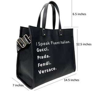 I speak fluent Italian - Crossbody bag- SALE!