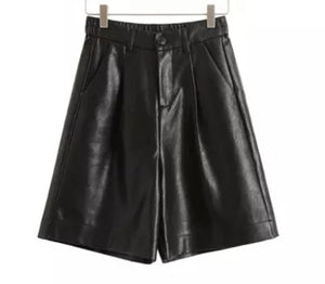 FOREVER CHIC - Women's PU Leather Shorts (Plus Size Available)