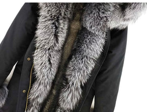 Burr Chic - Women Fur Parka Coat
