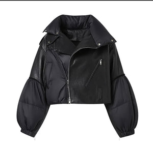 Down with It- Women's Leather Puff