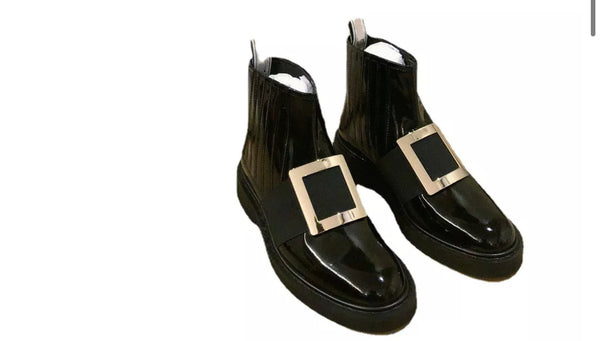 Buckle Up Chic- Women's Ankle Boots