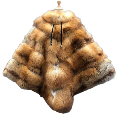 Miss Foxy Brown - Fox Fur Large Poncho