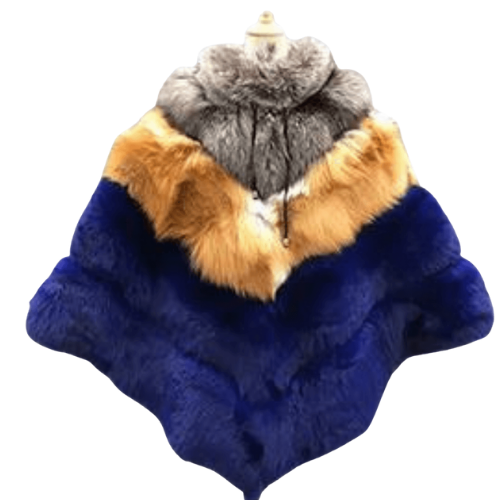 Miss Royal Trio- Fox Fur Large Poncho