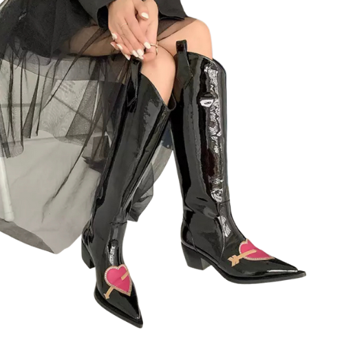 Step in the Name of LUV - Patent Leather Boots