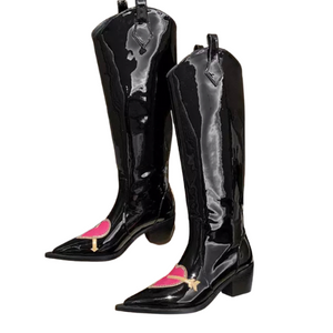 Step in the Name of LUV - Patent Leather Boots