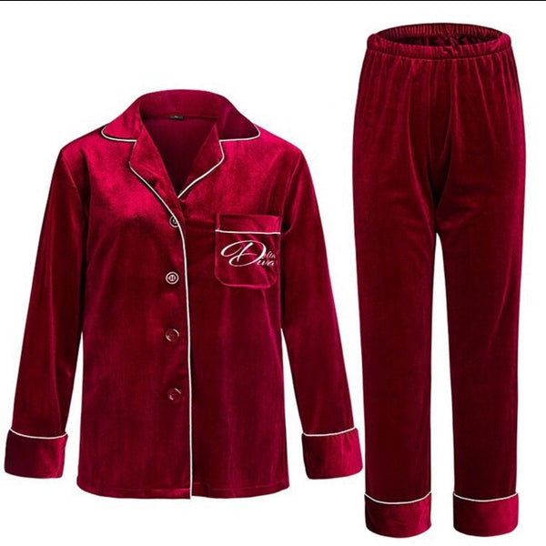 Custom Logo - Women Velvet Pajamas - Worthy Chic