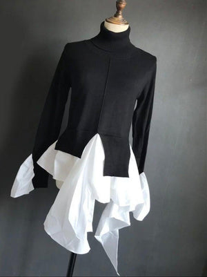 Madame’ CHIC - Asymmetrical Sweater Shirt - Worthy Chic