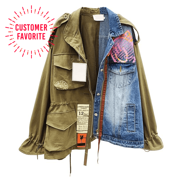 Miss Spring Fling - Denim Patchwork Jacket -SALE! - Worthy Chic
