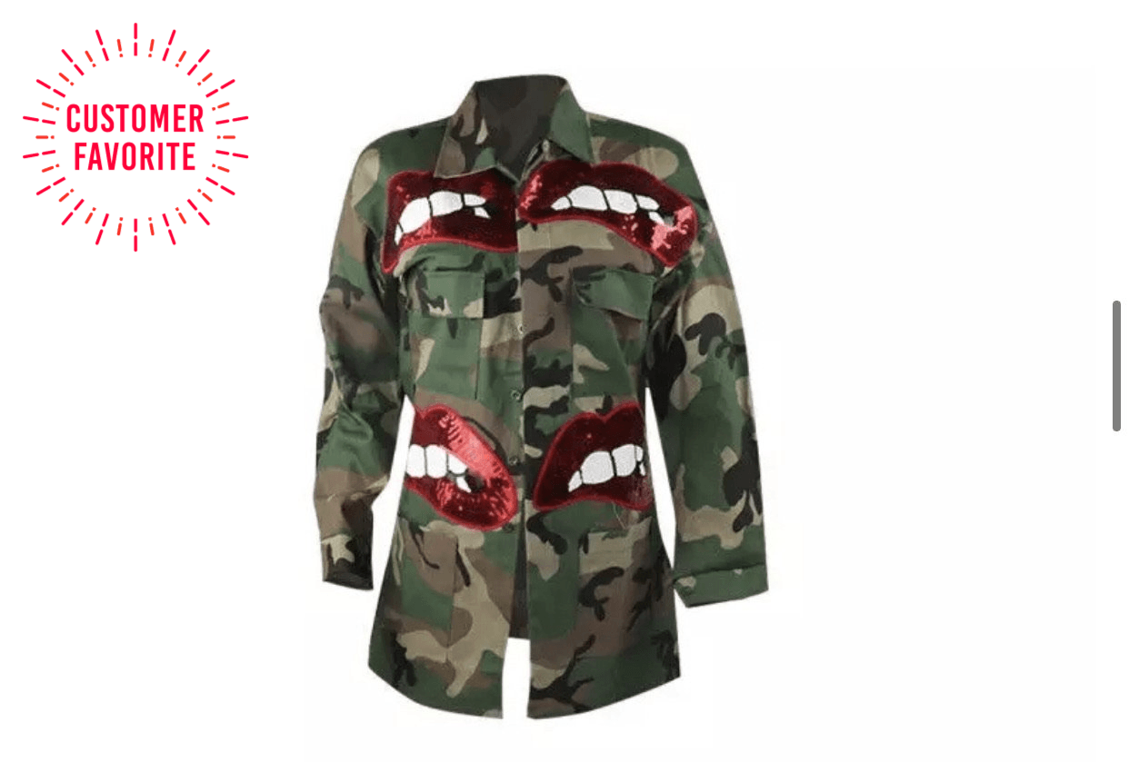 Kiss-A-Me Back -Women’s Camo Jacket - Worthy Chic