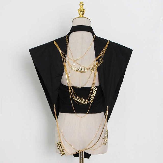 What She Say - Backless Metal Chain Blouse-SALE! - Worthy Chic