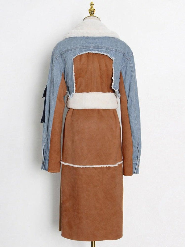 Boss Chic- Denim Patchwork Coat - Worthy Chic